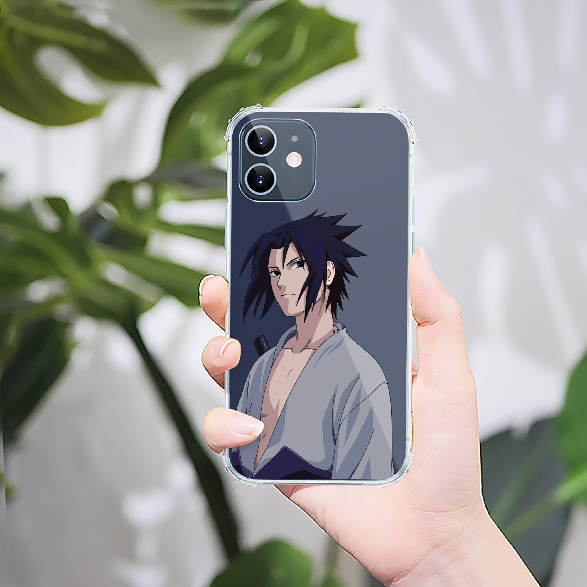 （画像用） NARUTO -ナルト- うちは サスケ Uchiha Sasuke 【iPhone 12シリーズ対応】透明スマホケース（クリアソフトケース）